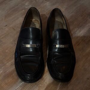 Gucci Black Leather Women's Slip-On Loafers